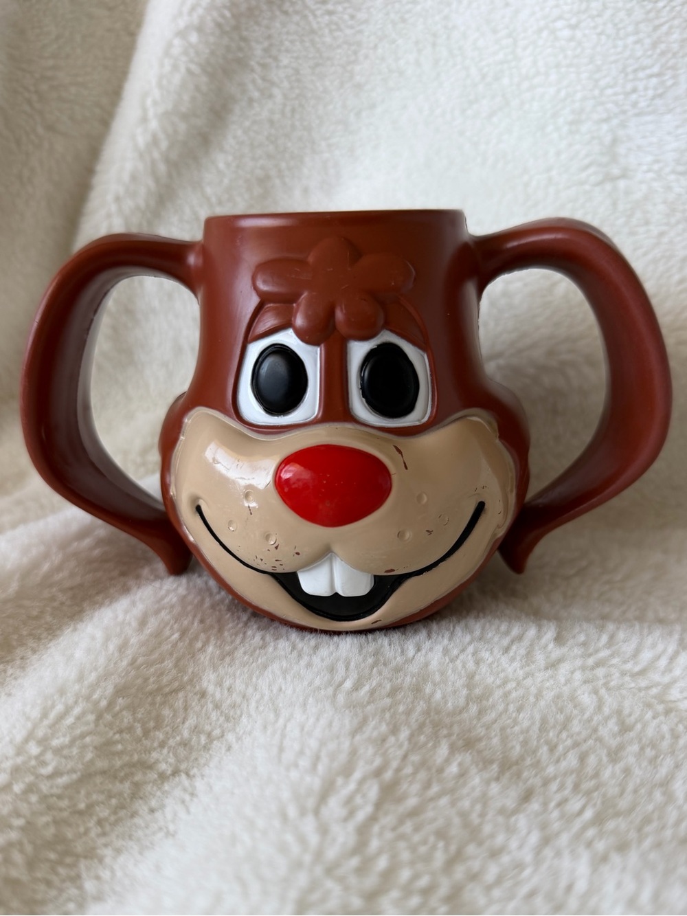 Vintage 70s/80s Nestlé Quik Bunny Double-Handle Plastic Mug Cup - NesQuik Retro